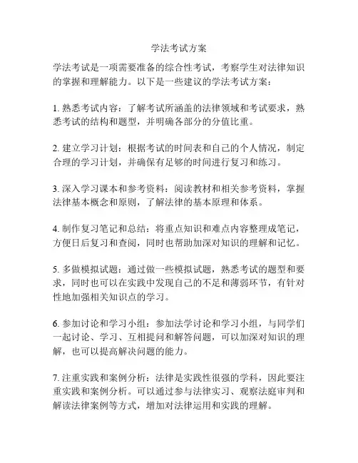 学法考试方案