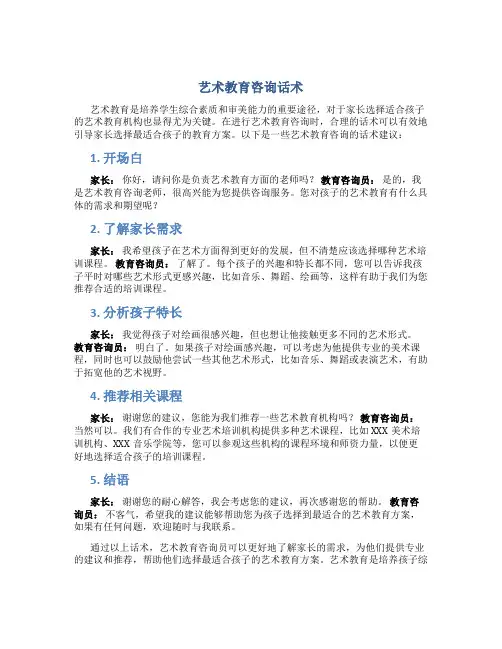艺术教育咨询话术