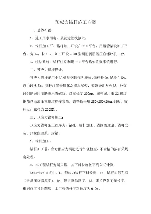 预应力锚杆施工方案