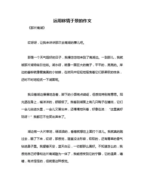 运用移情于景的作文