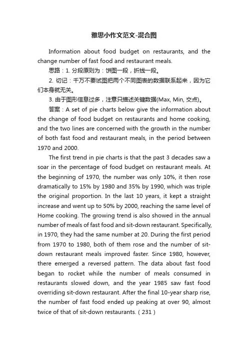 雅思小作文范文-混合图