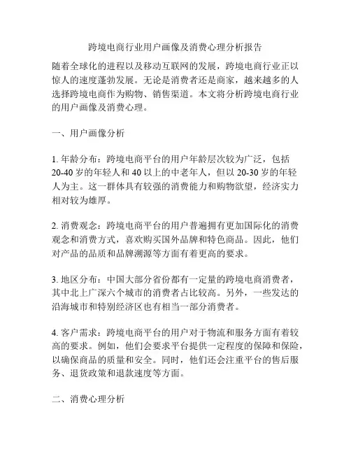 跨境电商行业用户画像及消费心理分析报告
