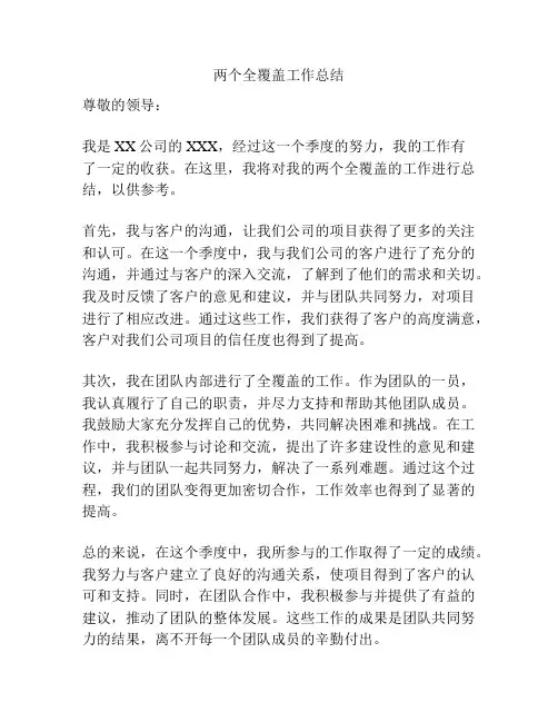 两个全覆盖工作总结