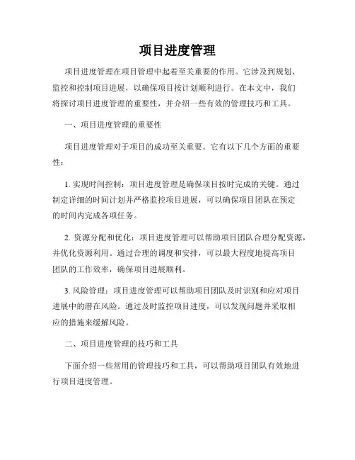 项目进度管理