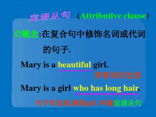 初中英语定语从句公开课课件ppt