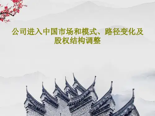 公司进入中国市场和模式、路径变化及股权结构调整44页PPT