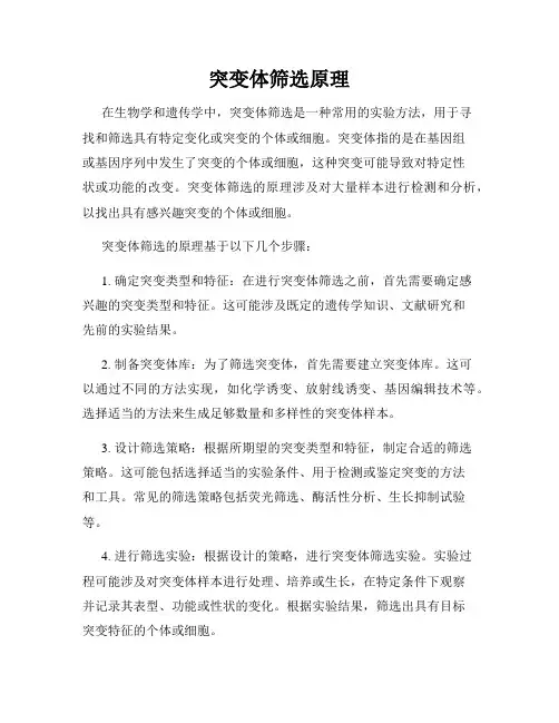 突变体筛选原理