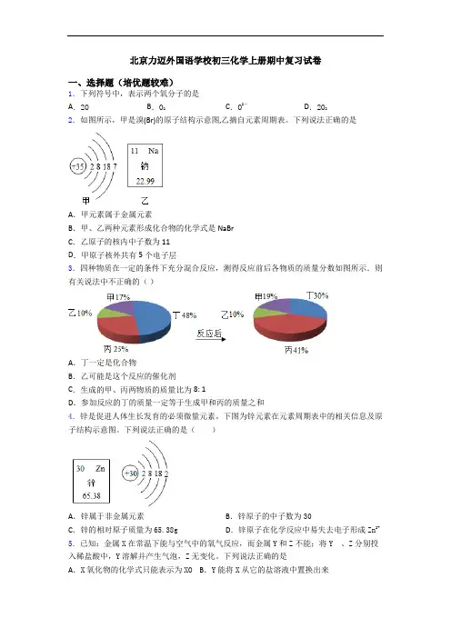北京力迈外国语学校初三化学上册期中复习试卷