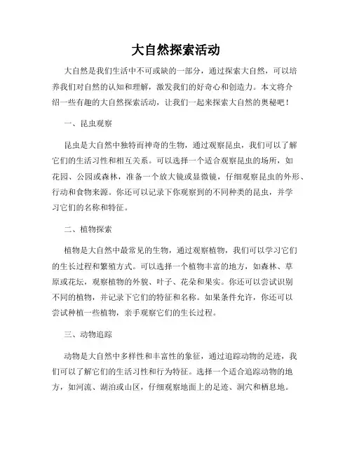 大自然探索活动