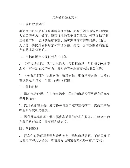 美莱营销策划方案