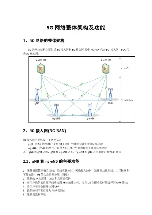 5G学习总结_5G网络整体架构及功能