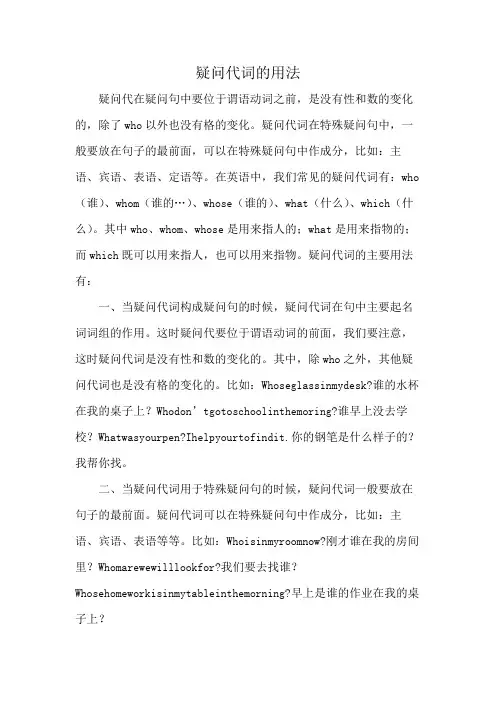 疑问代词的用法