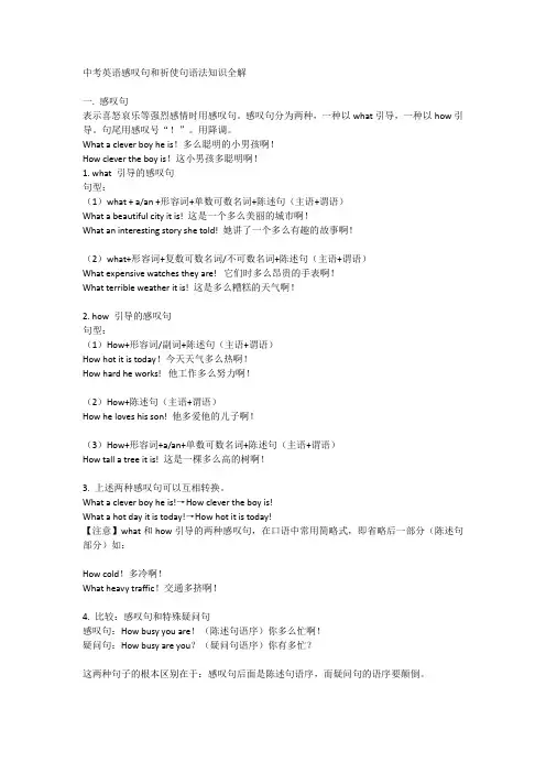 中考英语感叹句和祈使句语法知识全解