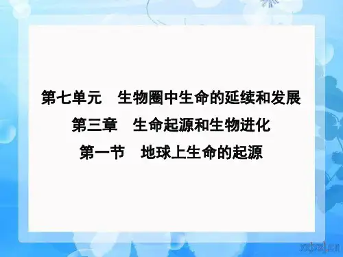 人教版八下第三章第一节地球上生命的起源共32张PPT