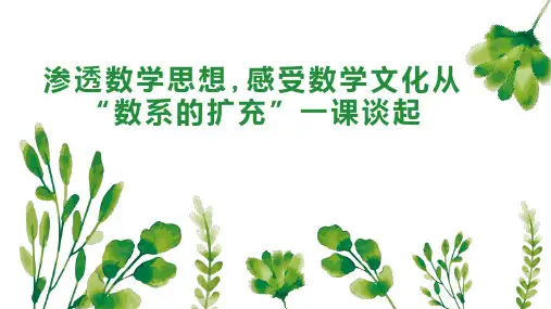 渗透数学思想,感受数学文化从“数系的扩充”一课谈起