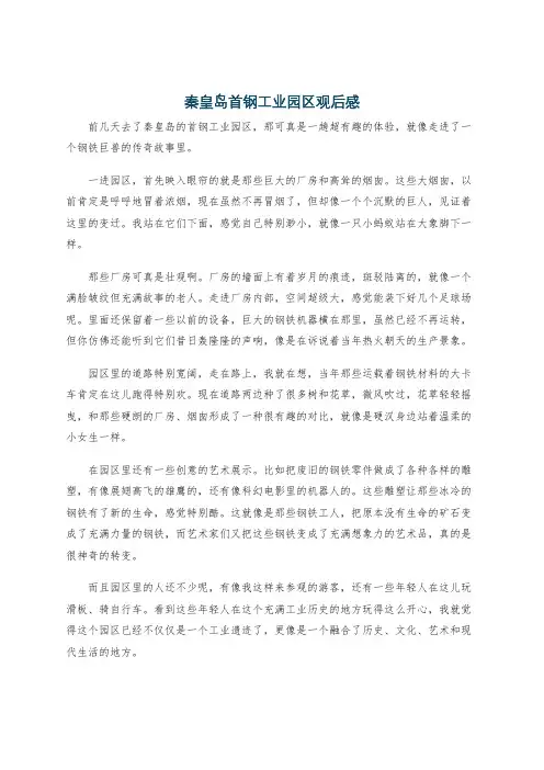 秦皇岛首钢工业园区观后感