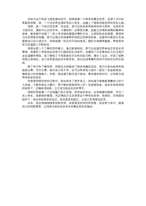 我探索的网络世界