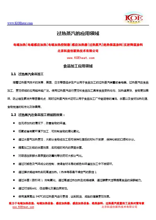 过热蒸汽的应用领域