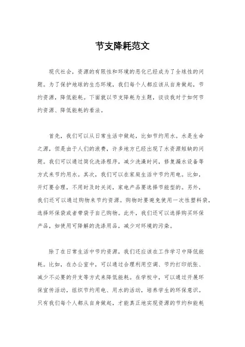 节支降耗范文