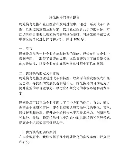 腾笼换鸟的调研报告