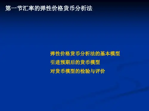汇率的弹性价格货币分析法