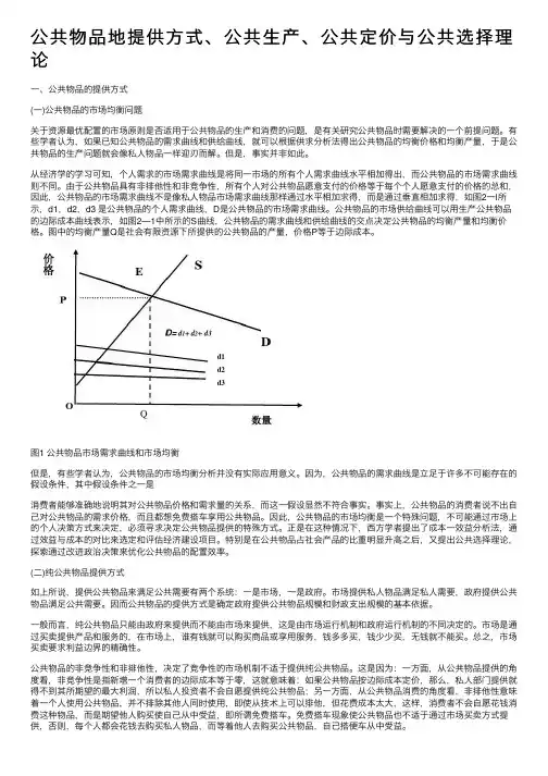 公共物品地提供方式、公共生产、公共定价与公共选择理论