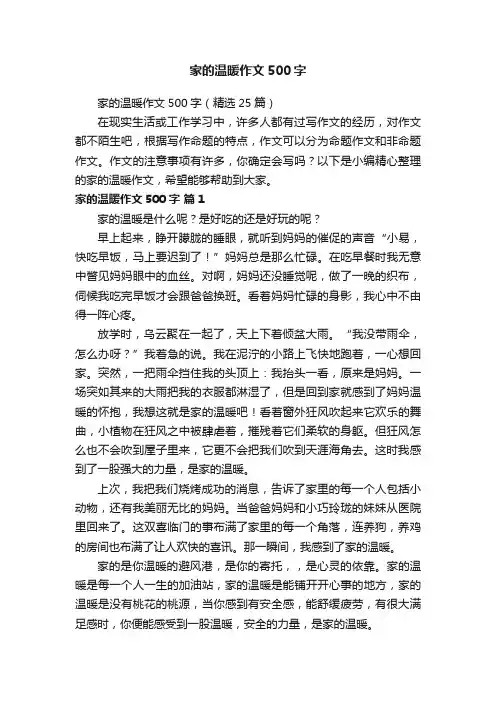 家的温暖作文500字