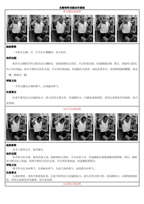 全数哑铃训练动作指南