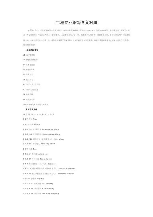 工程专业缩写含义对照.doc