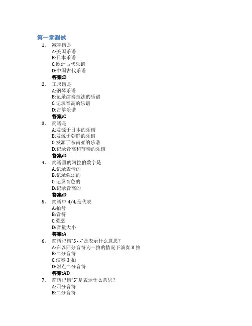 教你成为音乐达人智慧树知到答案章节测试2023年鲁东大学