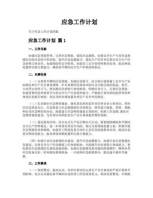 应急工作计划