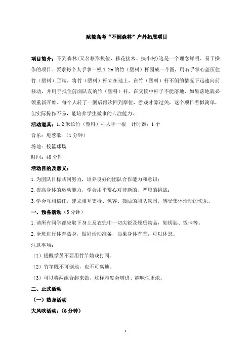 赋能高考拓展活动——不倒森林