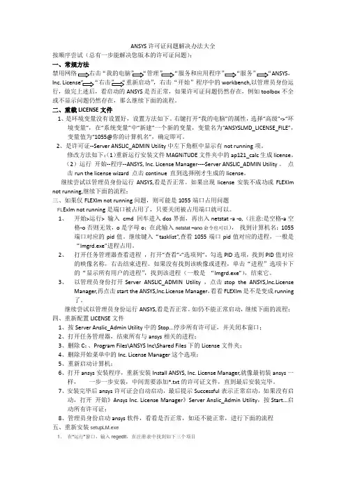 ANSYS安装及启动问题全解