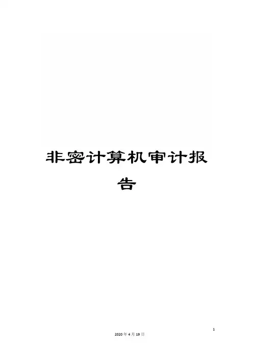 非密计算机审计报告