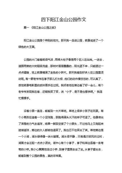 四下阳江金山公园作文
