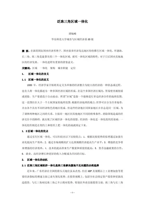 泛珠三角区域一体化