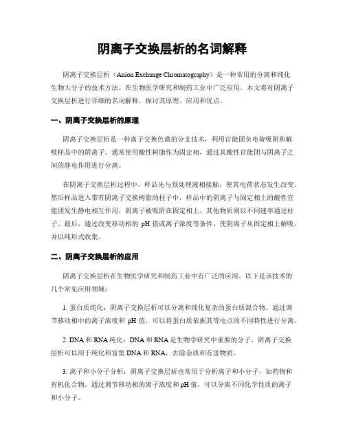 阴离子交换层析的名词解释