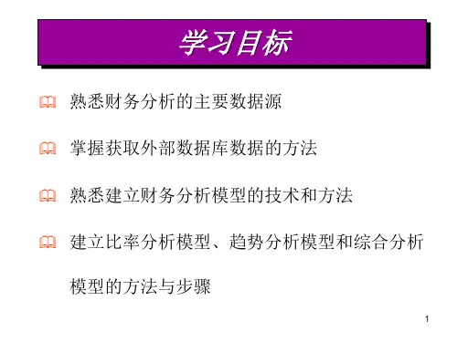 财务分析模型设计PPT课件