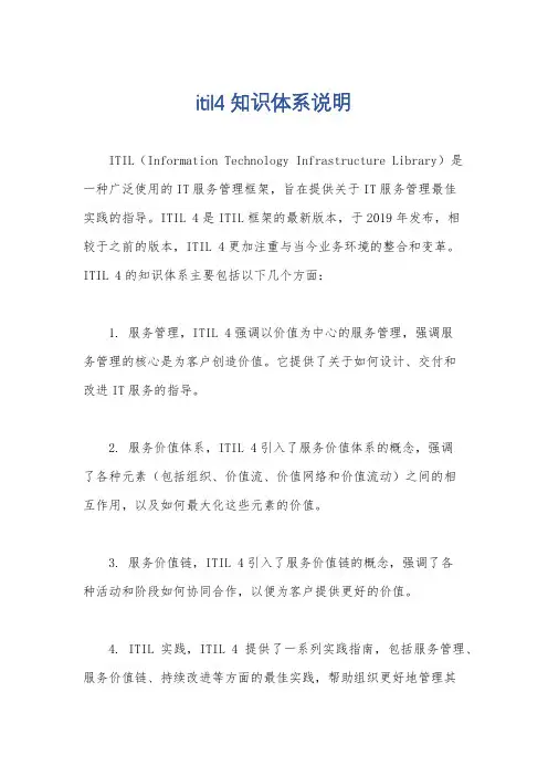 itil4知识体系说明
