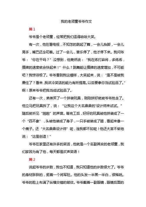 我的老顽童爷爷作文300