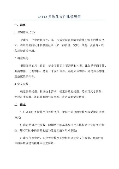 CATIA参数化零件建模思路