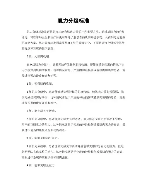 肌力分级标准