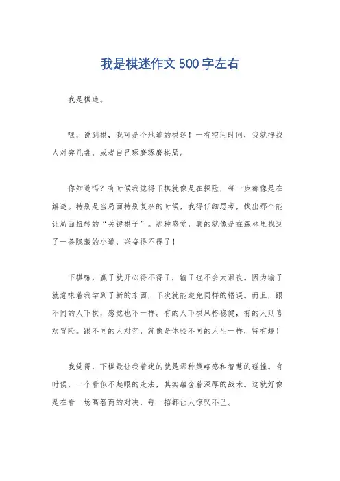 我是棋迷作文500字左右