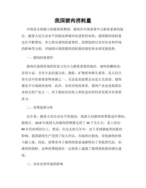 我国猪肉消耗量