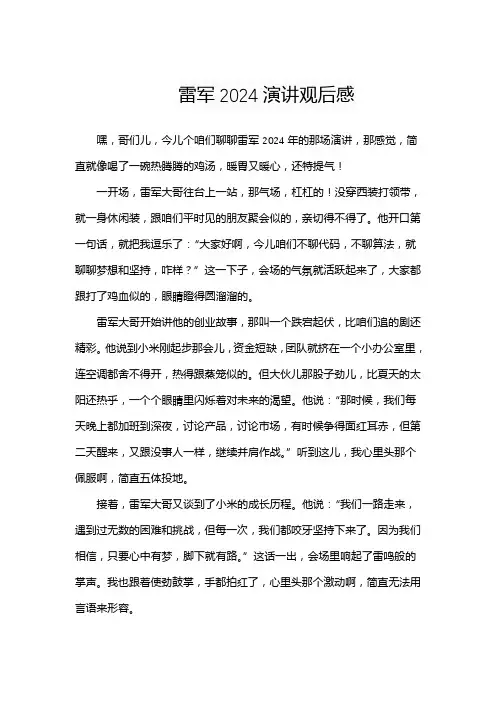 雷军2024演讲观后感