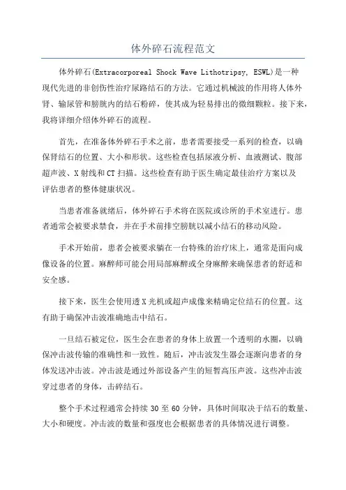 体外碎石流程范文