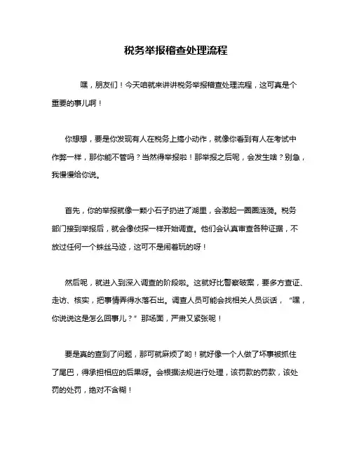税务举报稽查处理流程