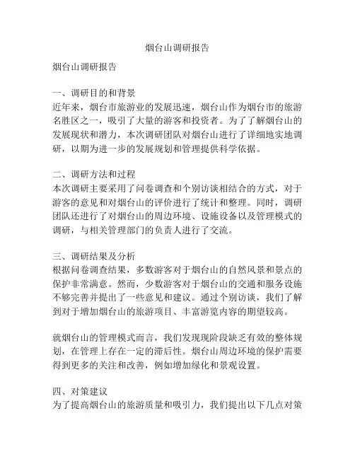 烟台山调研报告