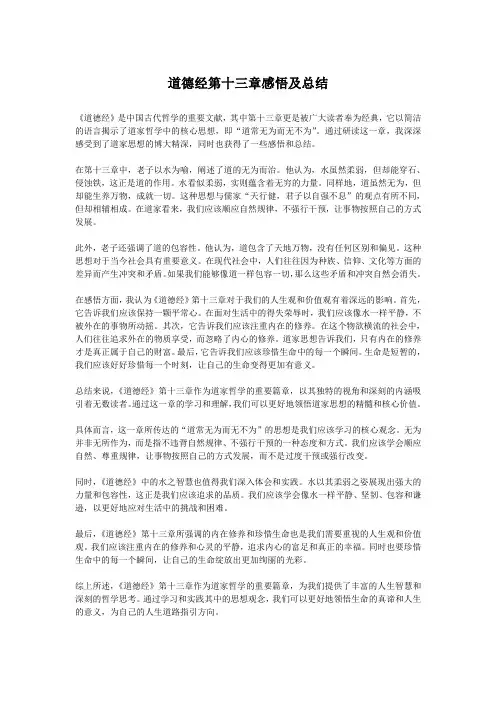 道德经第十三章感悟及总结