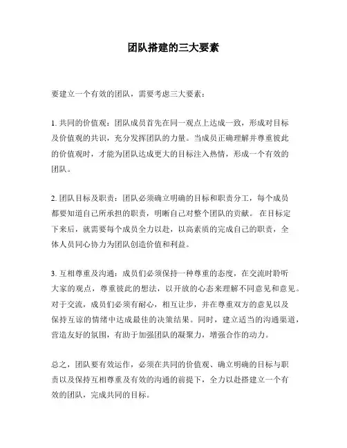 团队搭建的三大要素